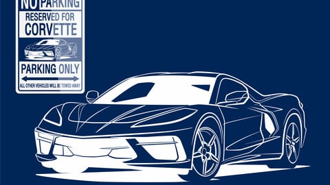 DIGITAL FILE VECTOR / Sign Parking CORVETTE C8 Only