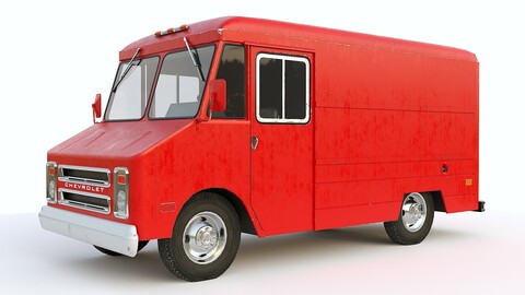 Chevrolet P30 step van Red 1980s