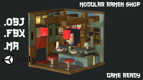 Modular Ramen Shop Game Ready