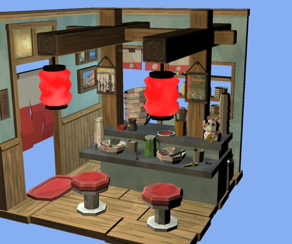 ArtStation - Modular Ramen Shop Game Ready | Game Assets