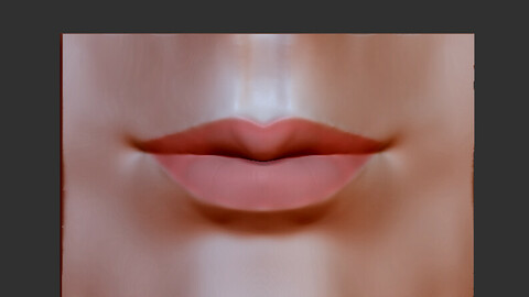 3D model of female mouth 3D sculpture of mouth download