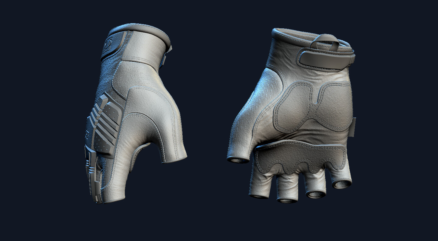 ArtStation - Fingerless leather glove