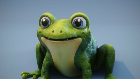 Cartoon Frog Animated 3D Model