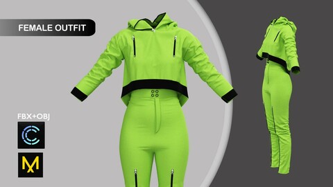 Sport Outfit Marvelous Designer/Clo3d project + OBJ + FBX