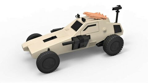 Diecast 3D printable model Dune buggy from movie Megaforce 1982 Scale 1:24