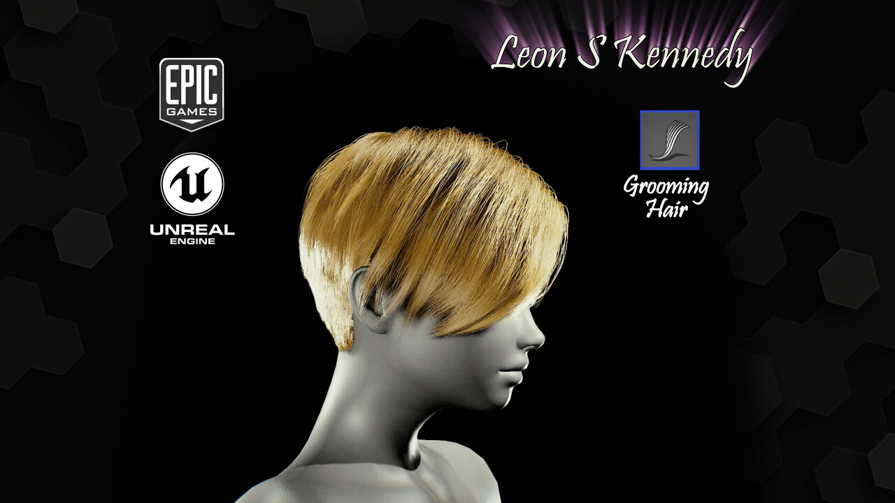 ArtStation - Leon Scott Kennedy Grooming Real-Time Hairstyle Unreal Engine  4 | Game Assets