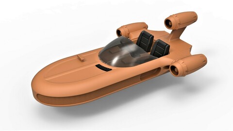 Diecast 3D printable model of Landspeeder X-34 from movie Star Wars Scale 1:24
