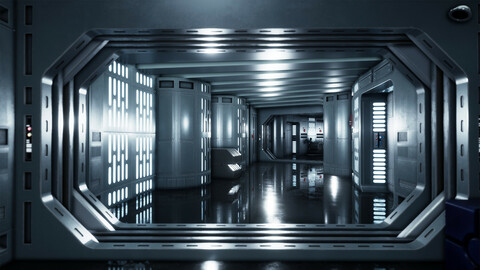 Starwars Death Star Hanger and Corridors Fan Art scenes