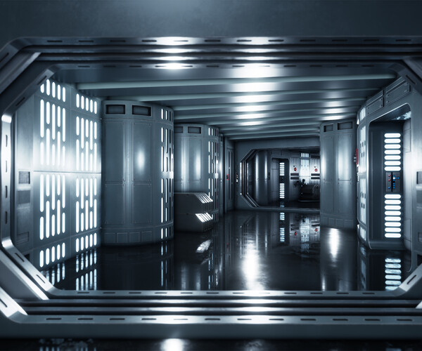 ArtStation - Starwars Death Star Hanger and Corridors Fan Art scenes ...