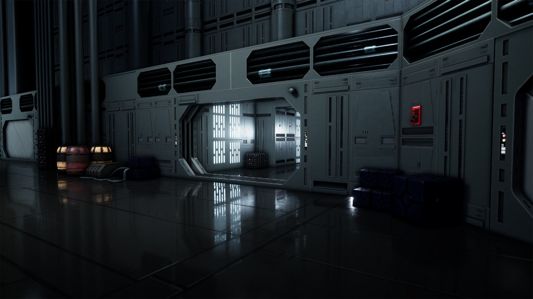 ArtStation - Starwars Death Star Hanger and Corridors Fan Art scenes ...