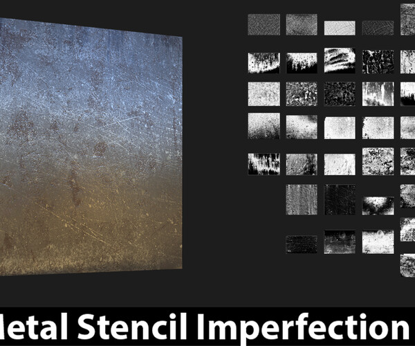 100 Metal Stencil Imperfection - Vol.1 | Brushes - ArtStation