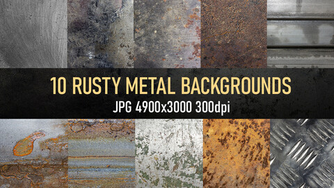 10 rusty metal texture photo pack