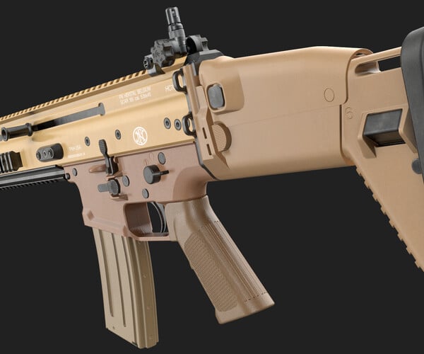 ArtStation - FN SCAR-L (16S) FDE / Black Noir (Game Ready) | Game