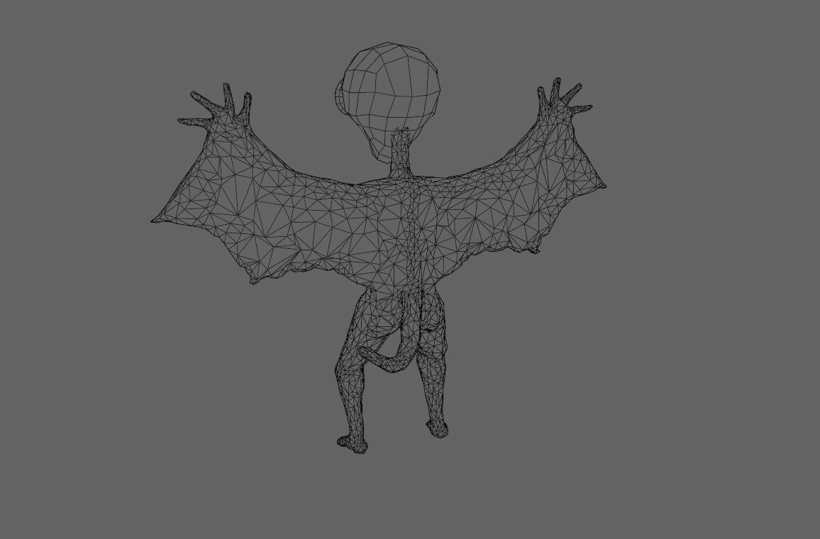 ArtStation Blind Bat Monster Lowpoly 3D model Game Assets