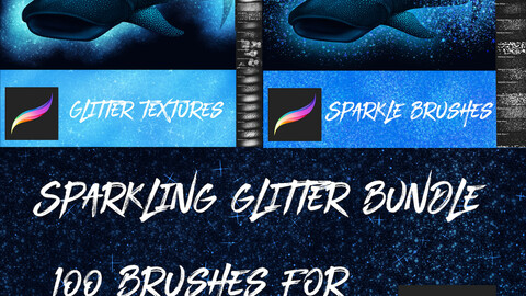 100 Glitter Brushes Bundle for Procreate