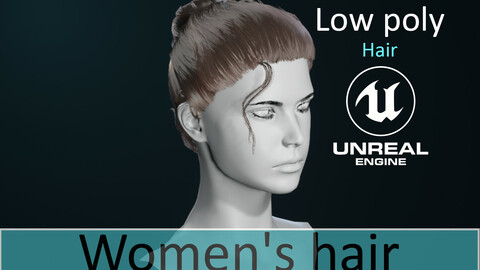 Low poly _Women's hair _Real-Time