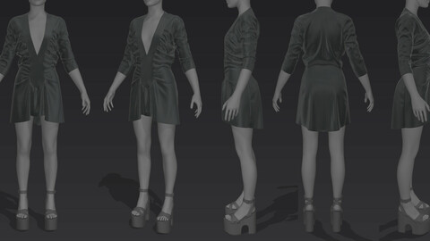 simple dress MD + Clo3D file