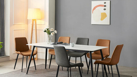 Shelton Ceramic Dining Table Set for 6