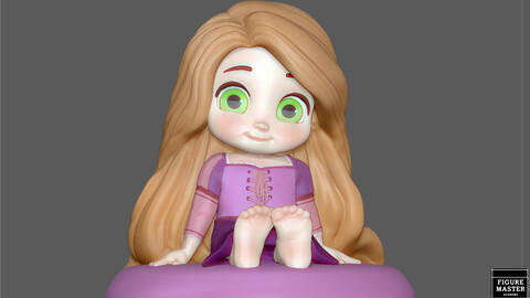 RAPUNZEL BABY PRINCESS DISNEY CHARACTER CUTE 3D PRINT MODEL