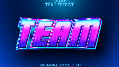 Team text, sport style editable text effect