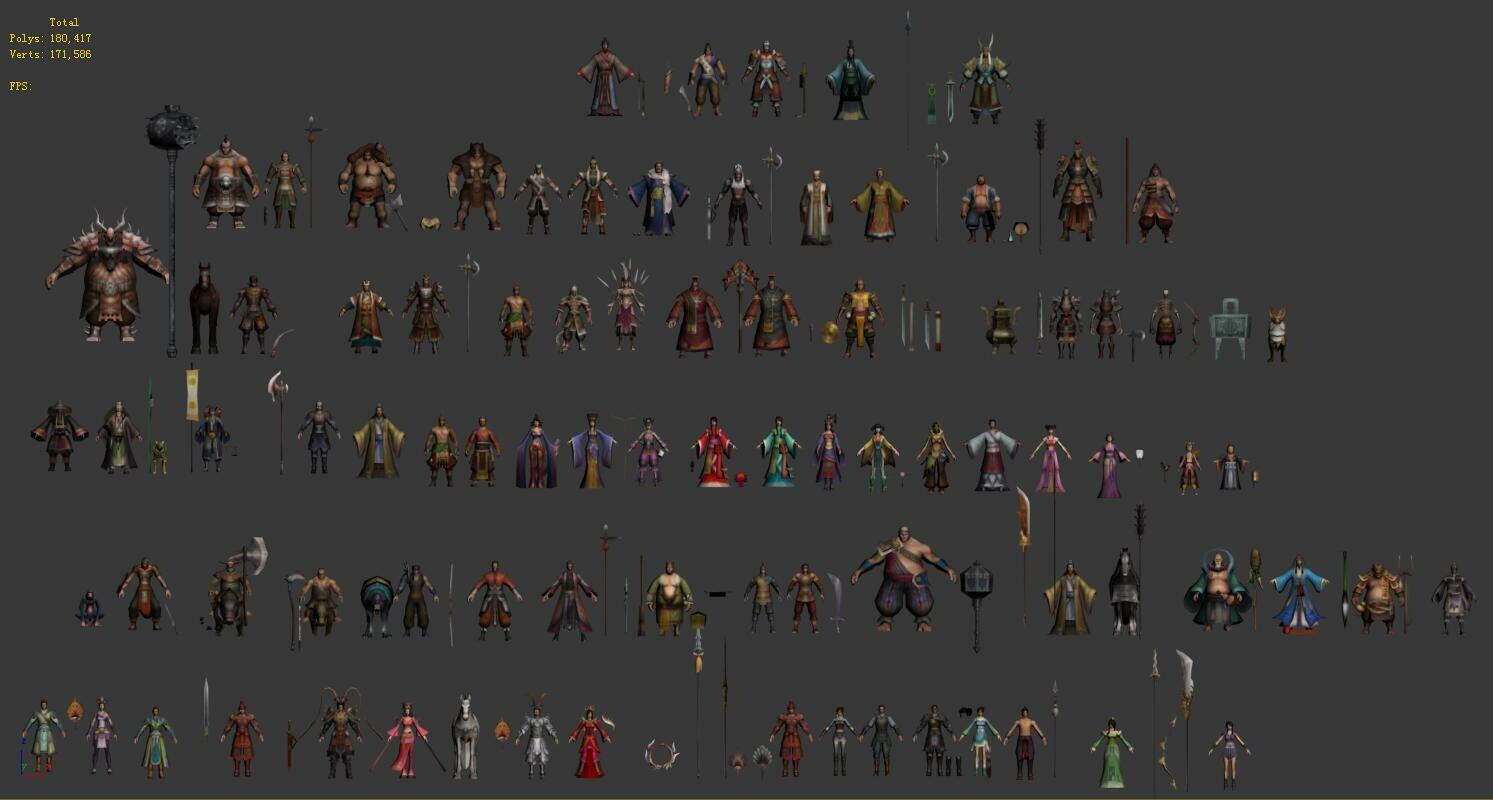 ArtStation - Game Character - 80+ Chinese Ancient Character Model ...