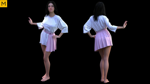 Female outfit. Avatar genesis 8 Female. Marvelous Designer, Clo3d project + OBJ/FBX files (30)