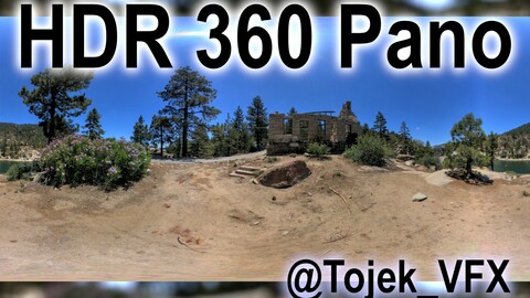 HDR 360 Panorama - Big Bear Lake CA - 33 Dam Keepers House