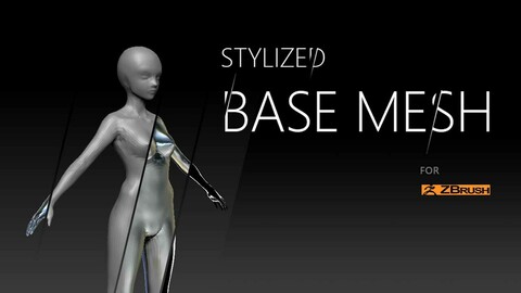 Stylized young female starter base mesh
