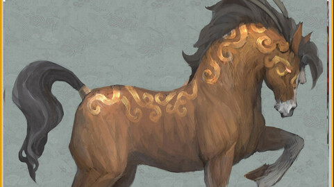 Low poly 3D characters- Tiangong Military horse 06