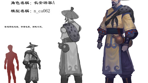 Low poly 3D characters- Chang an Tourists