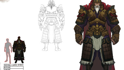 Low poly 3D characters-General of the town