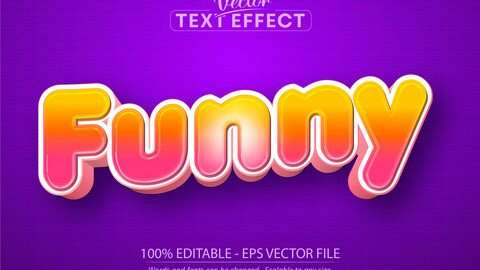 Funny text, cartoon style editable text effect