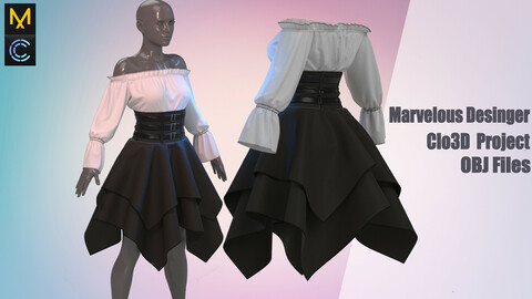 Marvelous Designer, the best women's clothing(OBJ +MD/Clo3D project)