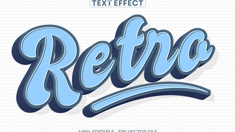 Retro text, minimalistic retro style editable text effect