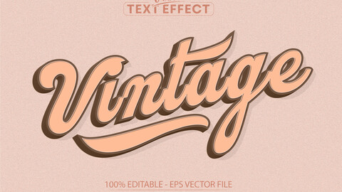 Vintage text, minimalistic retro style editable text effect