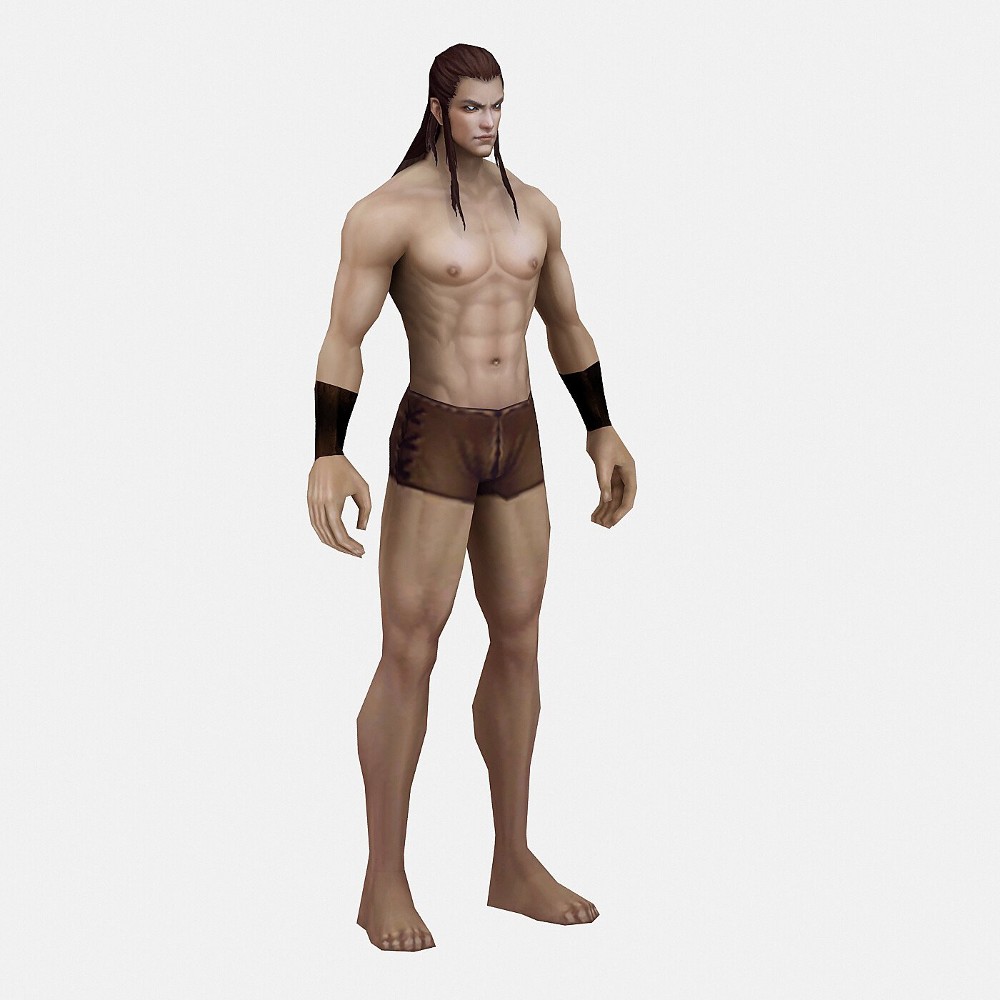 ArtStation - Realistic Long Male Hair Low-poly