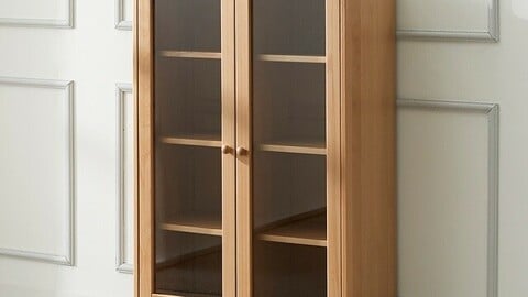 Beaches solid wood glass cabinet