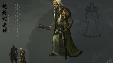 Low poly 3D Women - Old Tuoling Village Woman