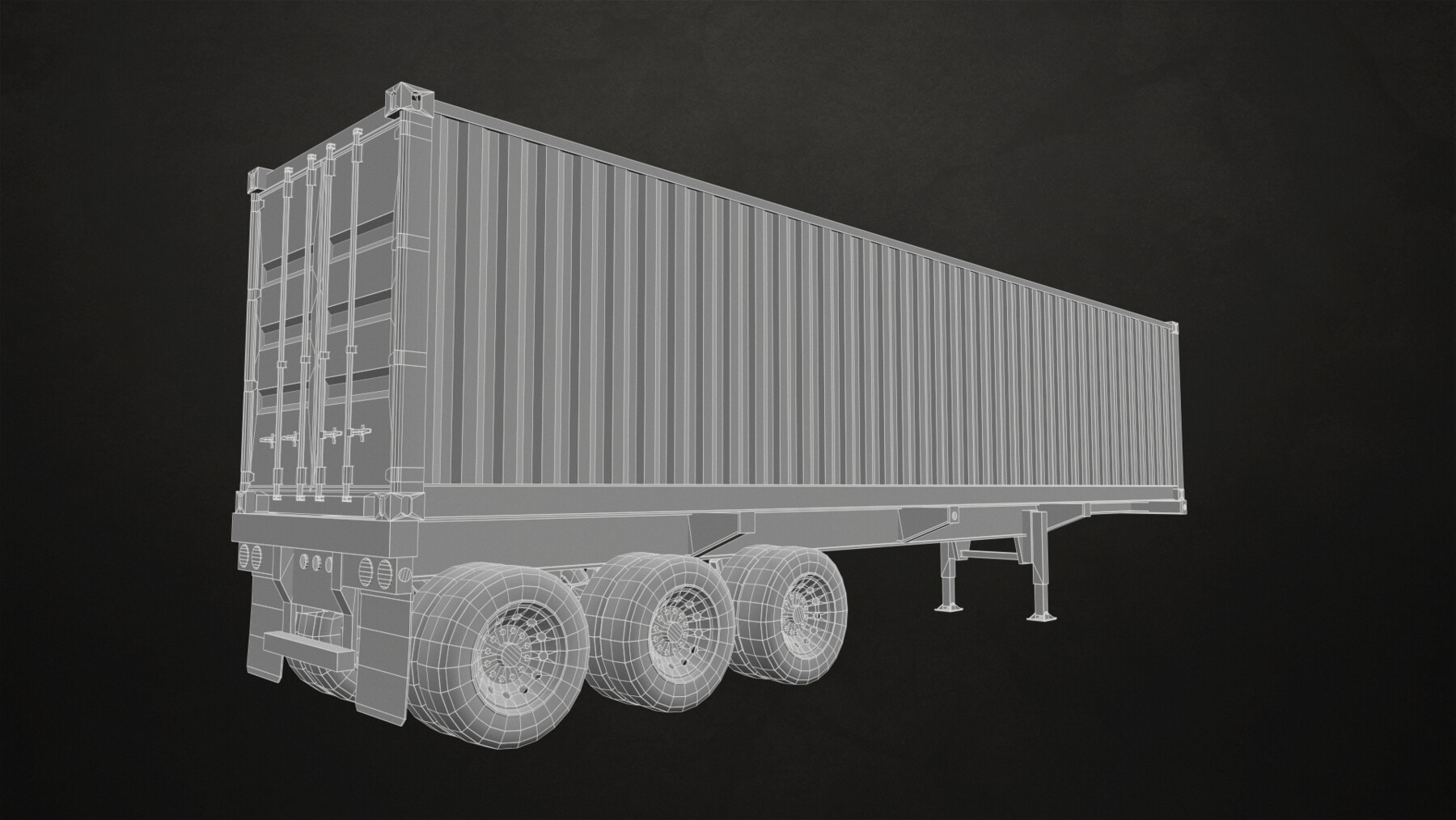 Контейнер трейлер. Белый самосвал 3д моделька. Semi-Trailer for Containers. Semi Trailer 3d model.