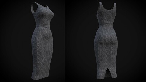 Female gown - 3D Midi dress
