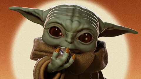 Baby Yoda (Grogu) statue