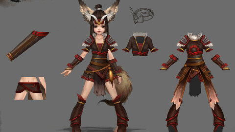 Little Fox Girl - Light Suit 01