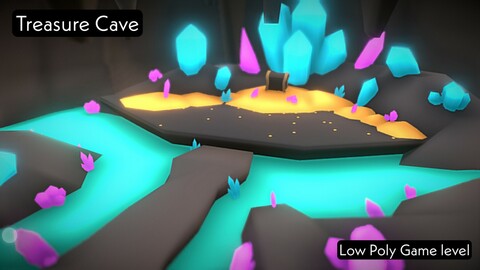 Treasure Cave  - Low poly Game level