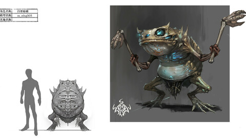 Low poly 3D Monster - White Bones