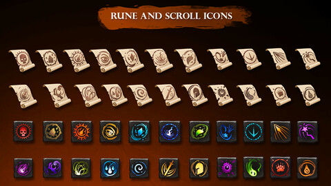 Rune and Scroll Icons