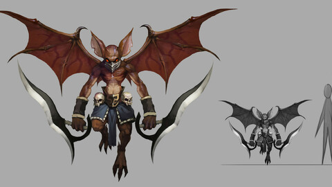 Low poly 3D Monster - Batman