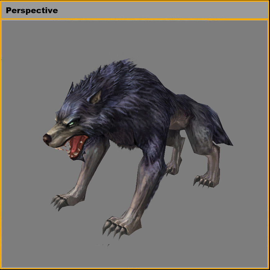 ArtStation - Low poly 3D Monster - Dark Wolf | Game Assets