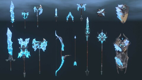 Fantasy Ice Weapon Set
