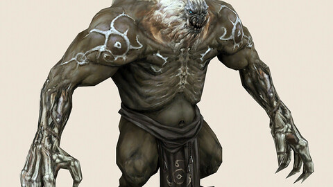 Low poly 3D Monster - Action Troll