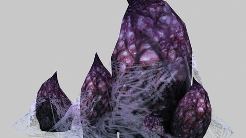 Low poly 3D Monster - Poisonous Spider Egg